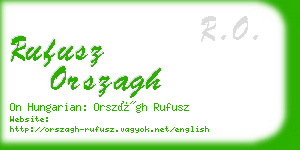 rufusz orszagh business card